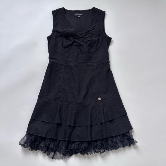 [SOLD] Vintage Y2K Black Bubble Dress with Peplum Pleats Tulle Tutu at the end … - Picture 2 of 11